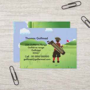 Fun Personalised Golfer on golf course Business Card