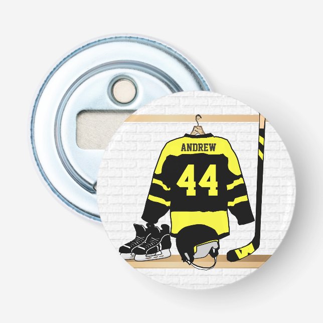 Fun personalised Ice hockey design Bottle Opener (Front)