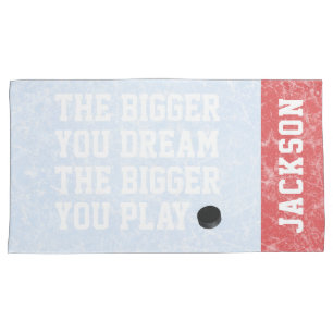 Fun Personalised Ice Hockey Inspirational Quote Pillowcase