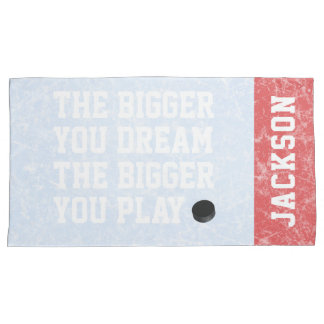 Fun Personalised Ice Hockey Inspirational Quote Pillowcase