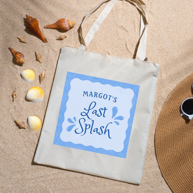 Fun Personalised "Last Splash" Bachelorette Party  Tote Bag (Creator Uploaded)