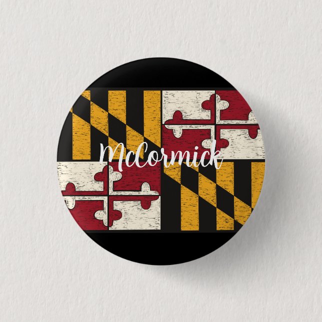 Fun Personalised Maryland Flag Lapel Metal Button (Front)