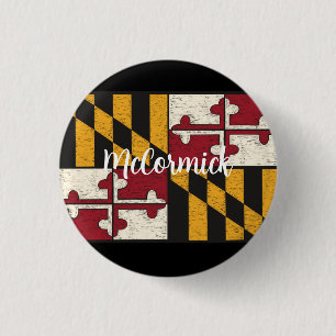 Fun Personalised Maryland Flag Lapel Metal Button