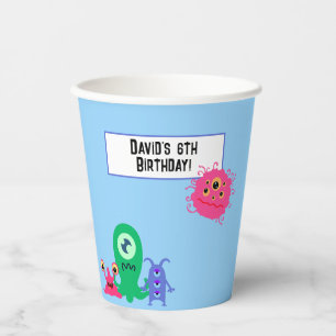 Fun Personalised Monster Cartoon Birthday Paper Cups