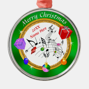 Fun Personalised Music Note Christmas Ornaments