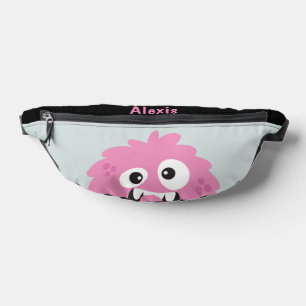 Fun Personalised Pink Monster Kid's Fanny Pack