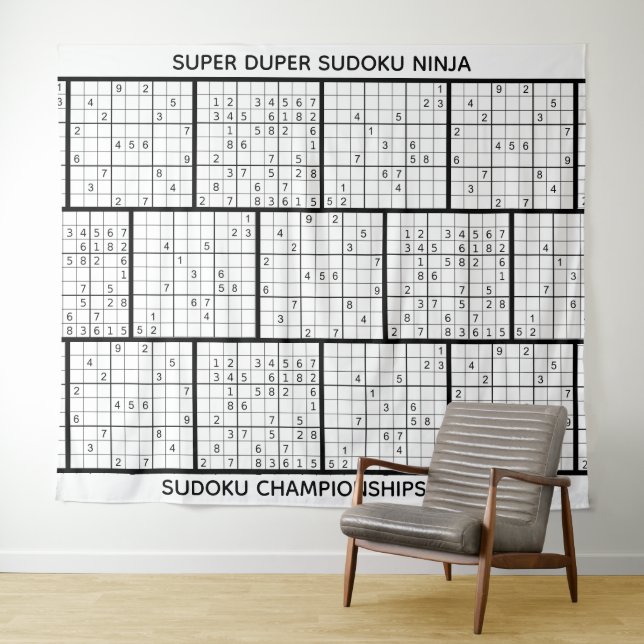 Fun Personalised SUDOKU Backdrop Tapestry (In Situ (Horizontal))
