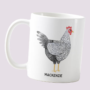Fun Personalised Watercolor Wyandotte Chicken Coffee Mug