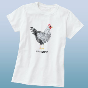 Fun Personalised Watercolor Wyandotte Chicken T-Shirt