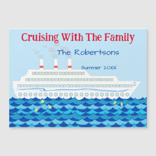 Fun Personalized Cruise Ship Theme Door Marker Magnetic Invitation