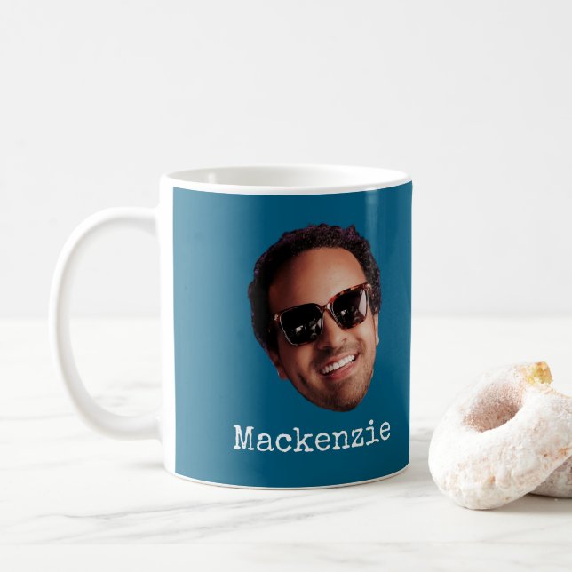 Fun Personalized Face Photo Coffee Mug (With Donut)