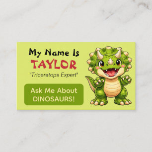 Fun Personalized Kids Dinosaur Theme  Calling Card