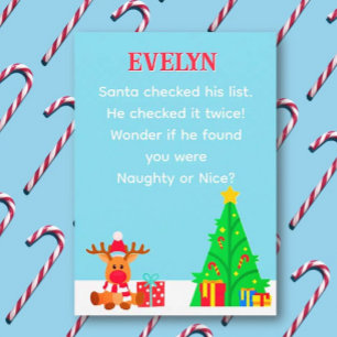 Fun Personalized Santa List Christmas Card