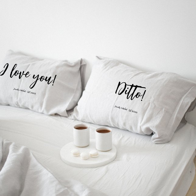 Fun Personalized Typography Couples Pillow case (Creator Uploaded)