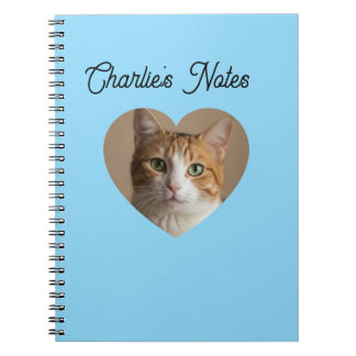 Fun Pet Cat Heart Frame Back to School Notebook