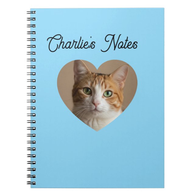  Fun  Pet Cat Heart Frame Back to School Notebook (Front)