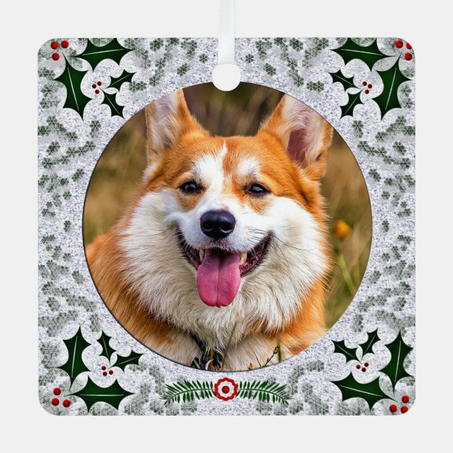 Fun Pet Photo Agnew Tartan Scottish Xmas Tree Metal Tree Decoration (Front)