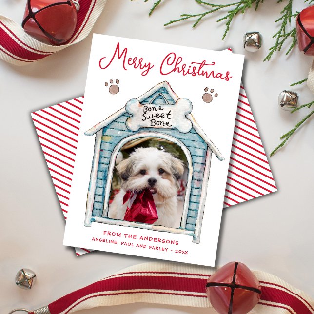 Fun Pet Photo Dog Merry Christmas Holiday Card (Creator Uploaded)
