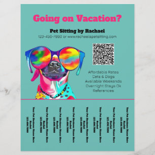 Fun Pet Sitter Dog Walker Business Tear Sheet