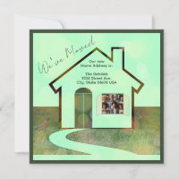 Fun Photo and Birds We've Moved Home Announcement