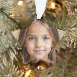 Fun PHOTO Christmas Star personalise Ornament