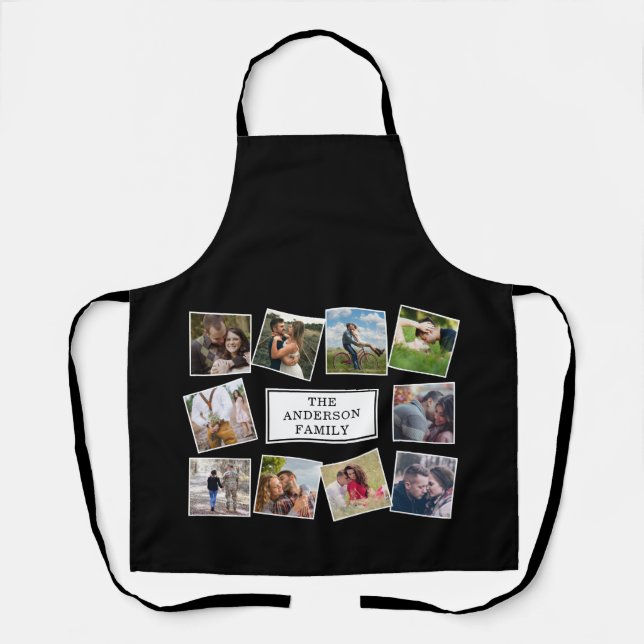 Fun Photo Collage Black and White Apron (Front)