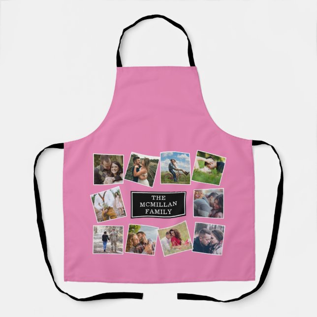 Fun Photo Collage Pink Apron (Front)