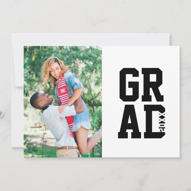 Fun Photo College Modern Graduation Invitation (Front)