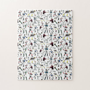 Fun Photo Illustration of Vintage Baseball Players Jigsaw Puzzle