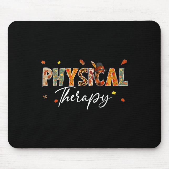 Fun Physical Therapy Pumpkin Autumn Tree Fall Leav Mouse Pad (Front)