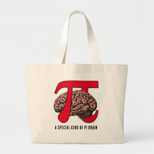 Fun PI DAY Brain Large Tote Bag