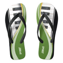 Fun Piano Design With Green Swoosh