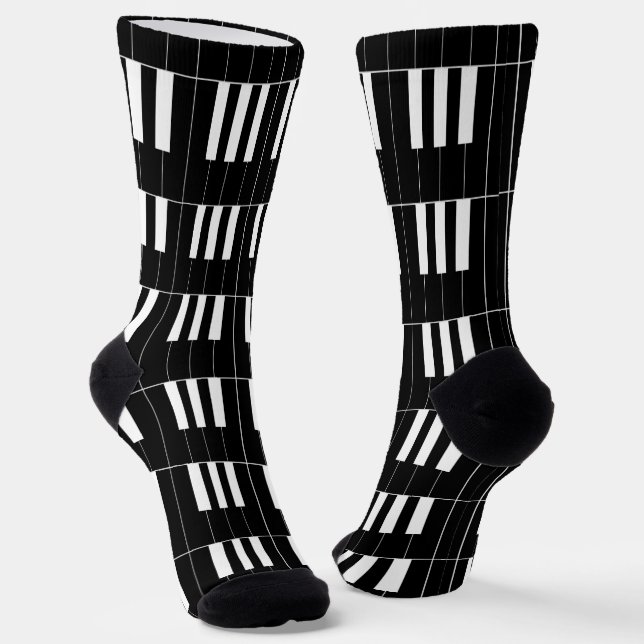 Fun Piano Keyboard Reversed Keys  Socks (Angled)