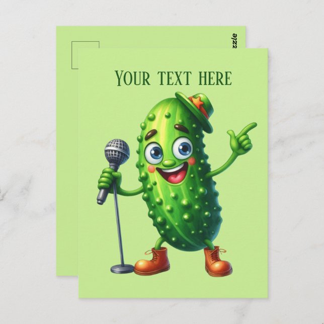 Fun pickle lovers add text  postcard (Front/Back)