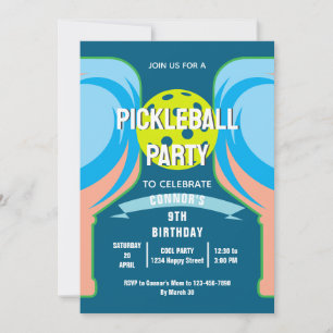 Fun Pickleball Birthday Party Invitation for Sport