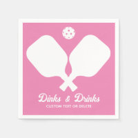 Fun Pickleball Party Dinks and Drinks Custom Text