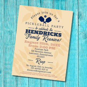 Fun pickleball party Family Reunion Save the Date Postcard