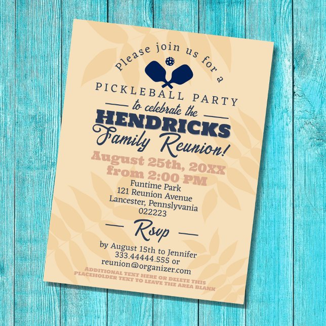 Fun pickleball party Family Reunion Save the Date Postcard (Pickleball themed Family Reunion Invitation)