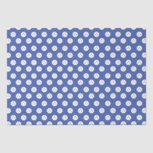 Fun Pickleball Pattern Blue White Sports Balls Tissue Paper