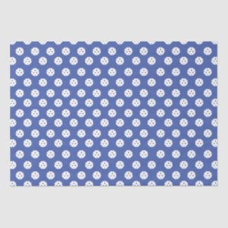 Fun Pickleball Pattern Blue White Sports Balls Tissue Paper