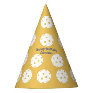 Fun Pickleball Pattern Personalised Text Party Hat