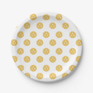 Fun Pickleball Pattern Pickleball Party Paper Plate