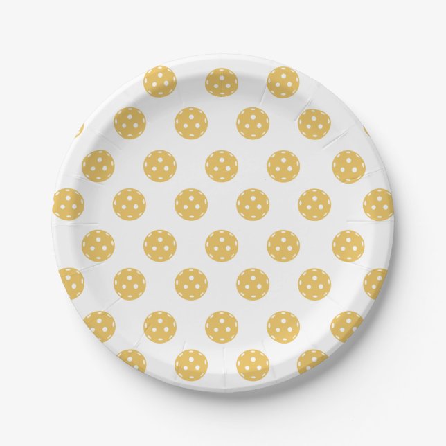 Fun Pickleball Pattern Pickleball Party Paper Plate (Front)