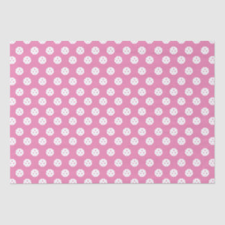 Fun Pickleball Pattern Pink White Sports Balls Tissue Paper
