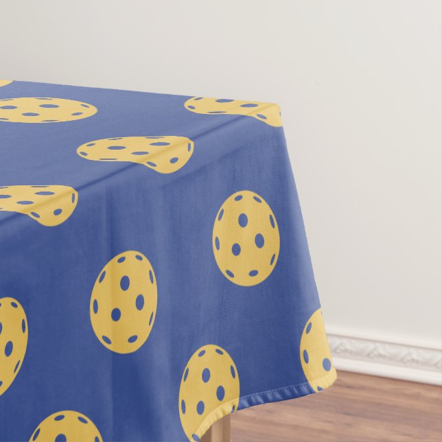 Fun Pickleball Pattern Sports Tablecloth (In Situ)