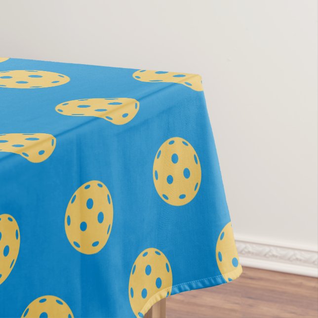 Fun Pickleball Pattern Sports Tablecloth (In Situ)
