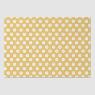 Fun Pickleball Pattern White Orange Sports Balls Tissue Paper