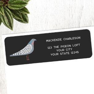 Fun Pigeon Bird Return Address Label