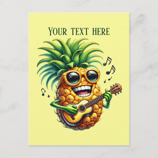 Fun pineapple fruit lovers postcard (Front)