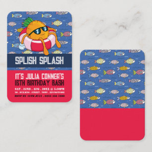 Fun Pineapple, Pool Party Birthday Handout Tickets